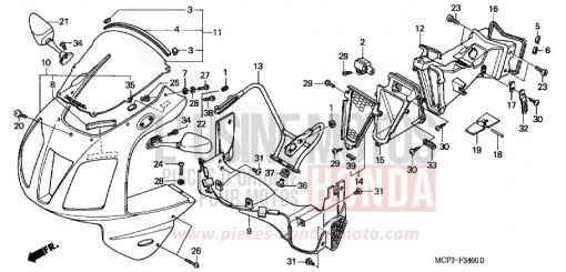 PANNEAU SUPERIEUR VTR1000SP4 de 2004